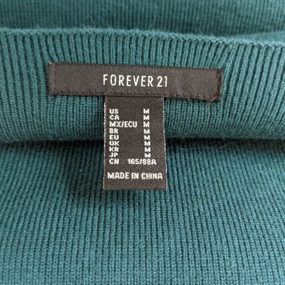 Emerald Green Mini Sweater Dress by Forever 21- Size M - Picture 5 of 5